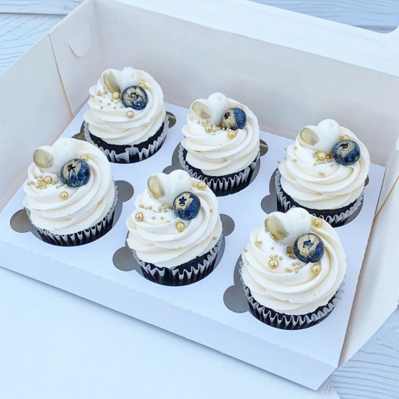 Купить Капкейки Сердечко и голубика