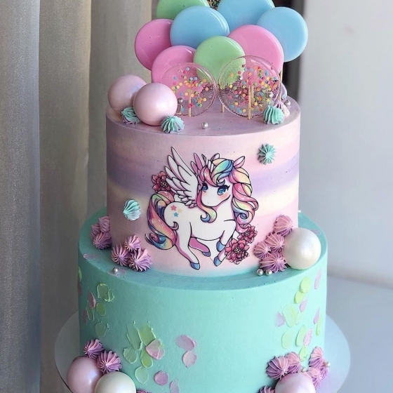 Купить Торт с единорогом 2 яруса