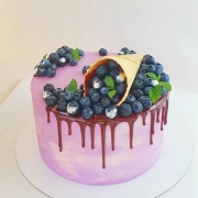Купить Торт с голубикой и рожком